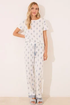 Women'secret Pijama largo 100% algodón paisley
