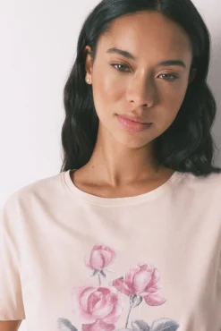 Women'secret Pijama largo 100% algodón flores