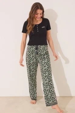 Women'secret Pijama largo algodón canalé