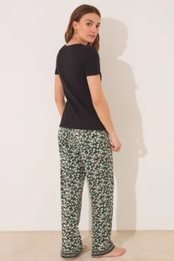 Women'secret Pijama largo algodón canalé