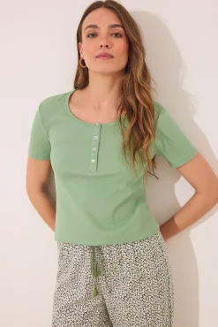 Women'secret Pijama largo algodón canalé