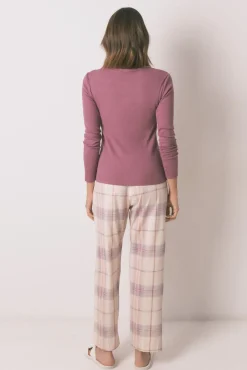 Women'secret Pijama largo algodón estampado cuadros
