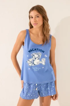 Women'secret Pijama tirantes marino Garfield
