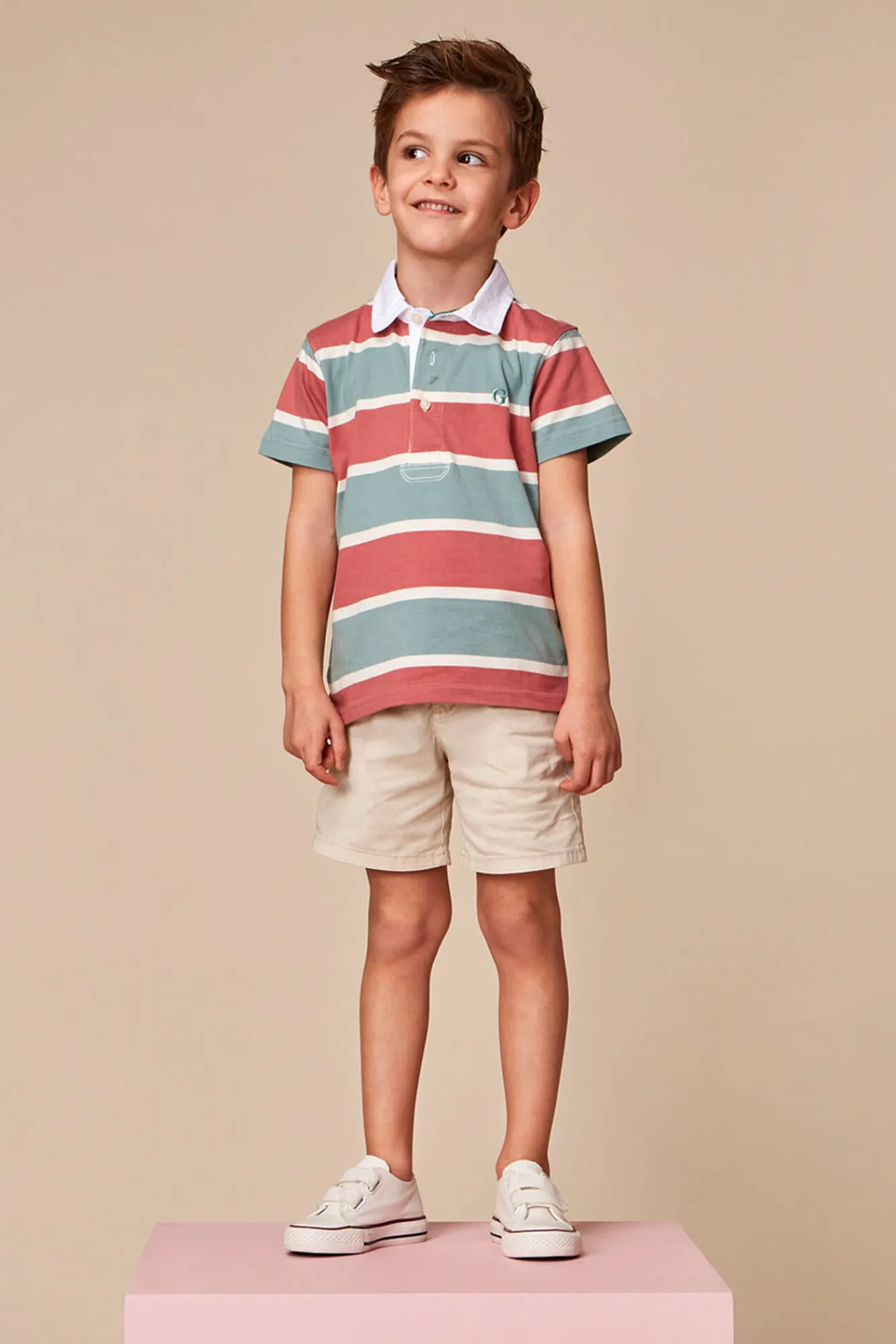 Crianças Gocco Polo de rayas tricolor