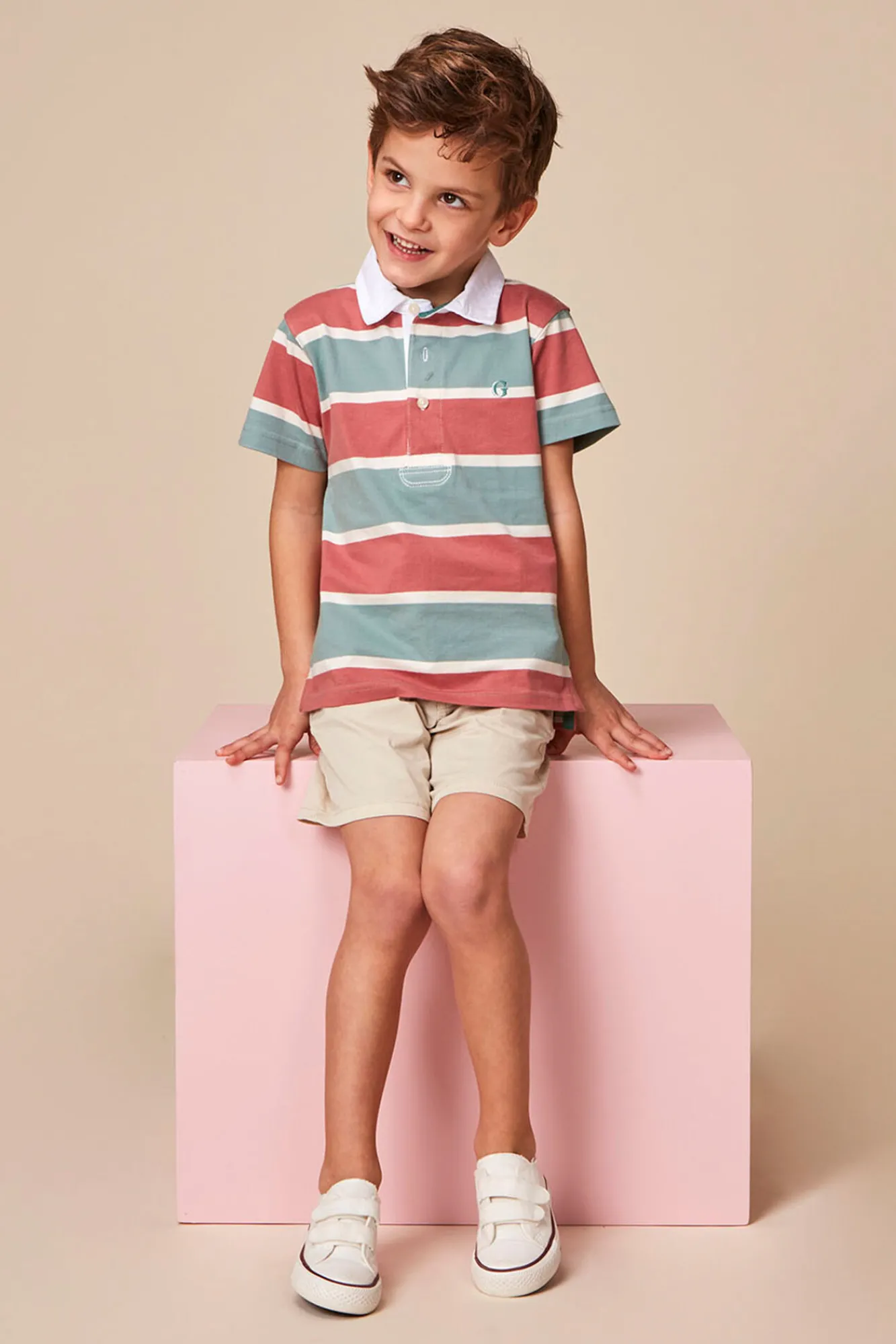 Crianças Gocco Polo de rayas tricolor