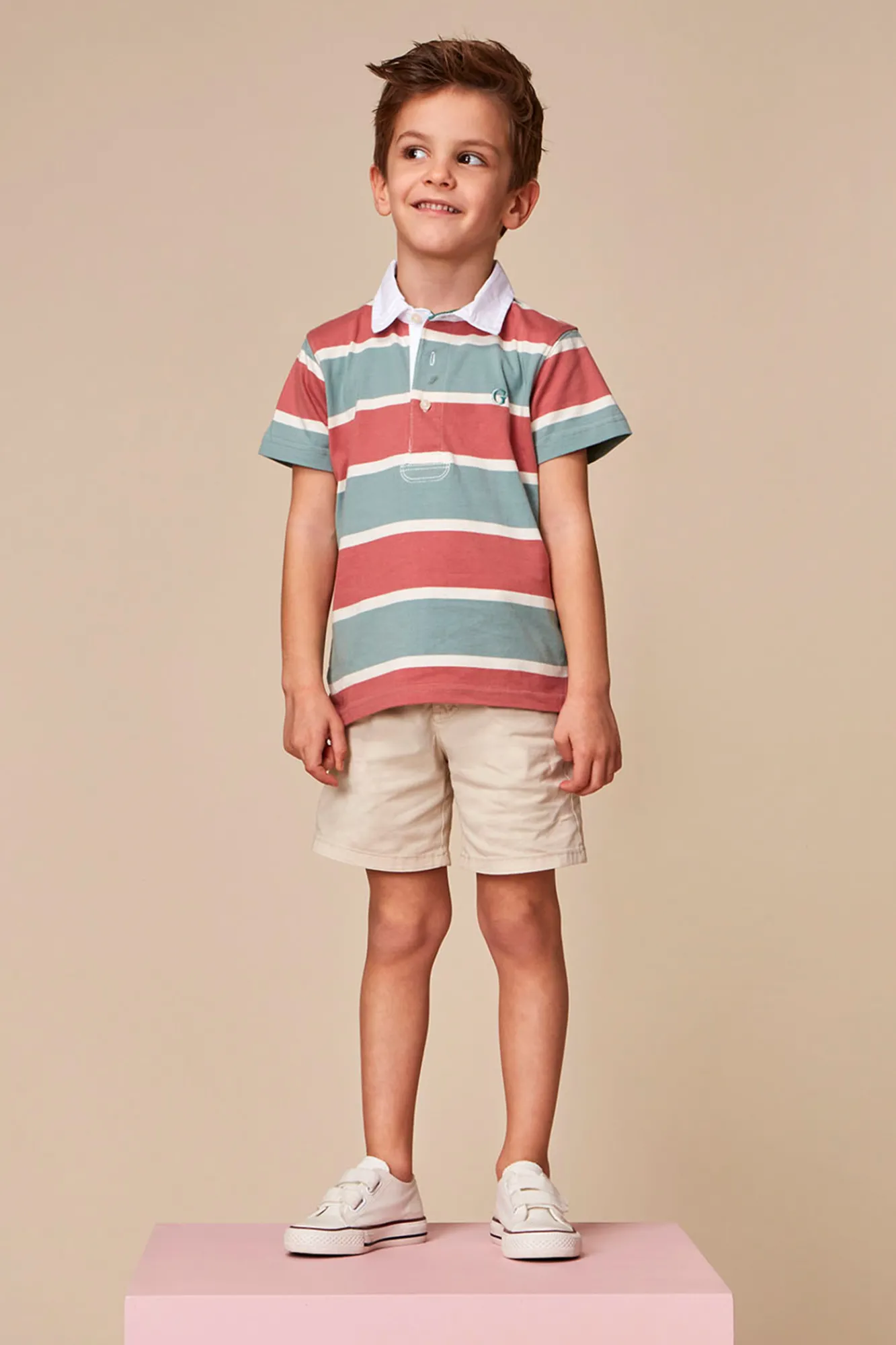 Crianças Gocco Polo de rayas tricolor
