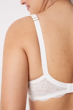Women'secret REAL Sujetador reductor microfibra y encaje blanco