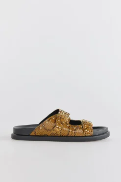 Slowlove Sandalia de piel estampado serpiente