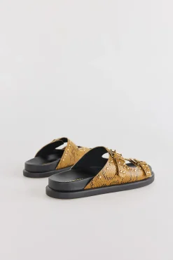 Slowlove Sandalia de piel estampado serpiente