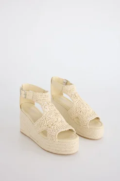 Slowlove Sandalia plataforma rafia