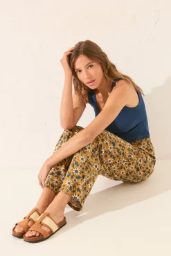 Women'secret Sandalia zueco bio tiras rafia y ante