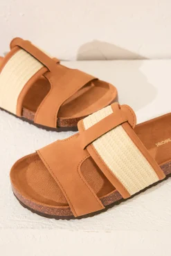 Women'secret Sandalia zueco bio tiras rafia y ante