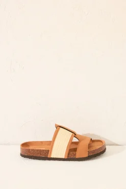 Women'secret Sandalia zueco bio tiras rafia y ante