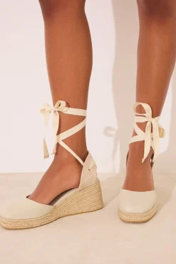 Women'secret Sandalias esparto dorado plataforma