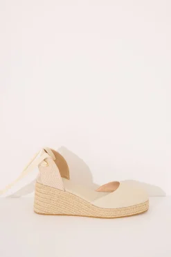 Women'secret Sandalias esparto dorado plataforma
