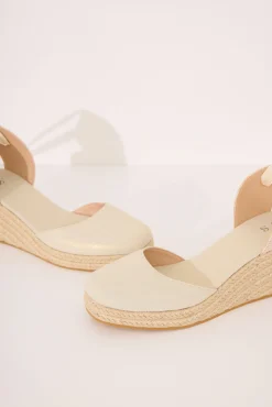 Women'secret Sandalias esparto dorado plataforma