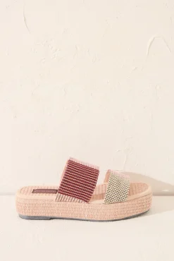 Women'secret Sandalias plataforma rafia multicolor