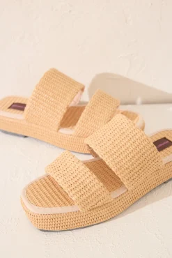 Women'secret Sandalias plataforma rafia natural