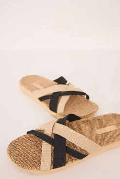 Women'secret Sandalias rafia tiras cruzadas