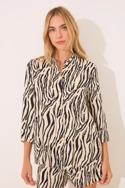 Women'secret Set camisa y pantalón corto cebra