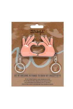 Mr. Wonderful Set de 2 llaveros - Manos en forma de corazón