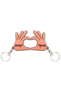 Mr. Wonderful Set de 2 llaveros - Manos en forma de corazón