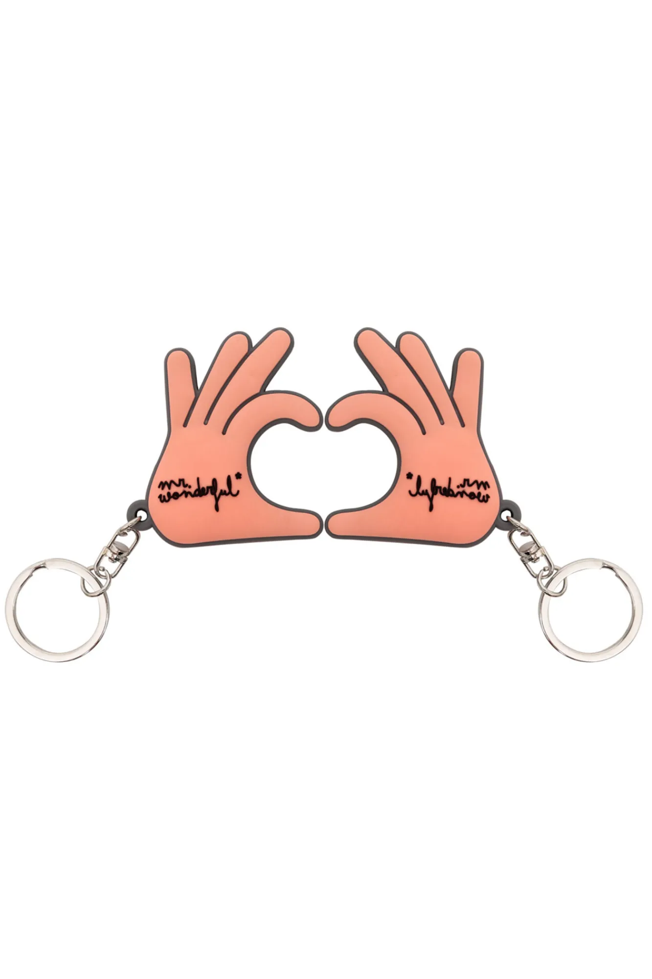Mr. Wonderful Set de 2 llaveros - Manos en forma de corazón
