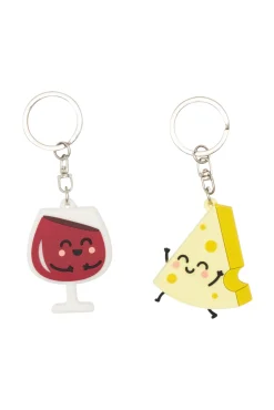 Mr. Wonderful Set de 2 llaveros - Wine and cheese