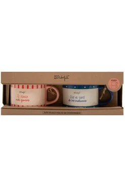 Mr. Wonderful Set de 2 tazas apilables - Te tengo más ganas que al café de las mañanas