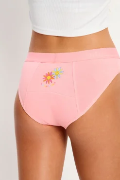 Modibodi SmileyWorld® Braga Menstrual Teen Algodón Orgánico Flujo Abundante Pink