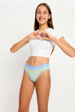 Modibodi SmileyWorld® Braga Menstrual Teen Algodón Orgánico Flujo Súper Green