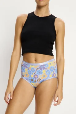 Modibodi SmileyWorld® Braga Menstrual Alta Bambú Flujo Moderado Blue