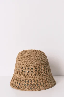 Women'secret Sombrero bucket crochet beige