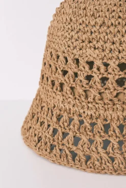 Women'secret Sombrero bucket crochet beige
