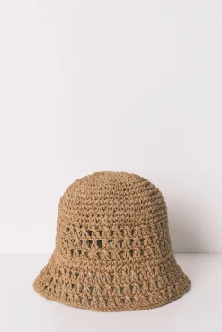 Women'secret Sombrero bucket crochet beige