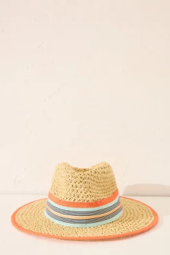 Women'secret Sombrero pequeño rafia multicolor