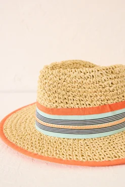 Women'secret Sombrero pequeño rafia multicolor
