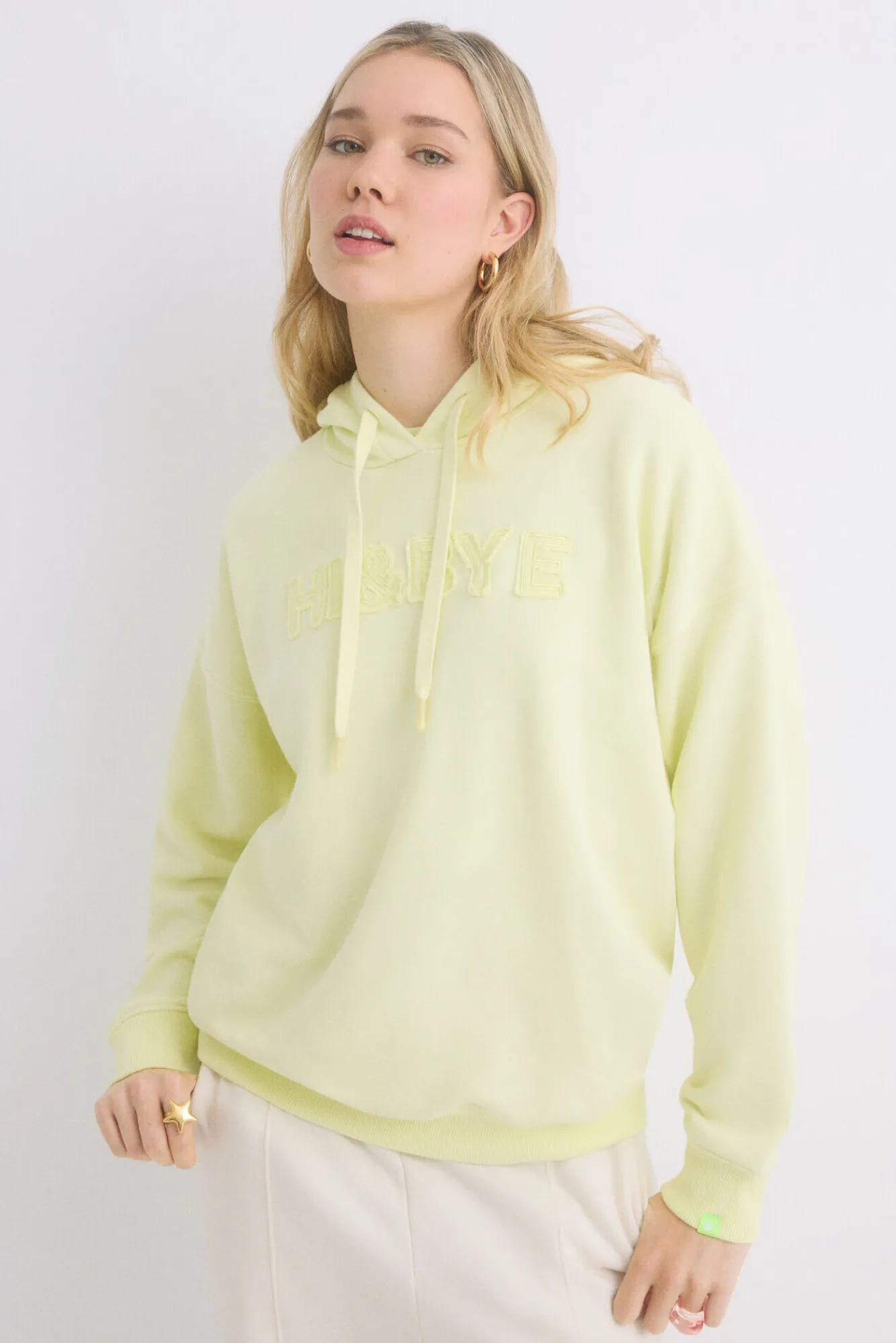 HI&BYE Sudadera capucha felpa algodón