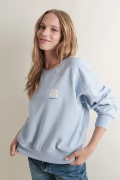 HI&BYE Sudadera corta felpa algodón claro
