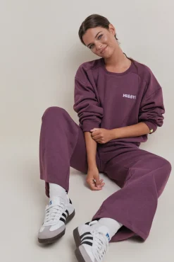 HI&BYE Sudadera corta felpa vino