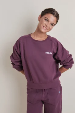 HI&BYE Sudadera corta felpa vino