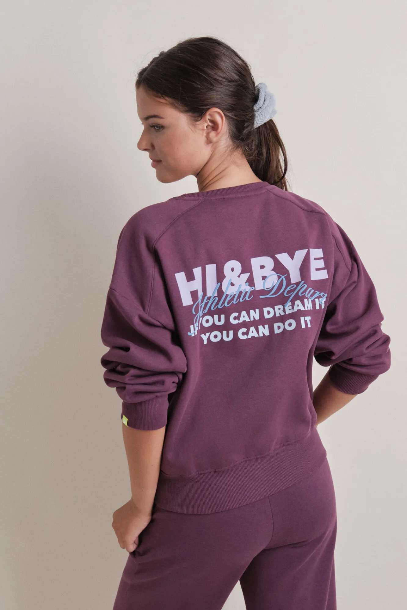 HI&BYE Sudadera corta felpa vino