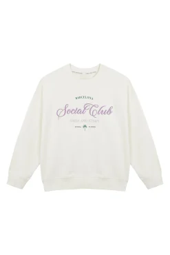 Dash and Stars Sudadera felpa 100% algodón blanco
