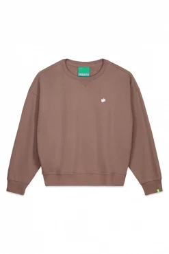 HI&BYE Sudadera felpa lisa marrón