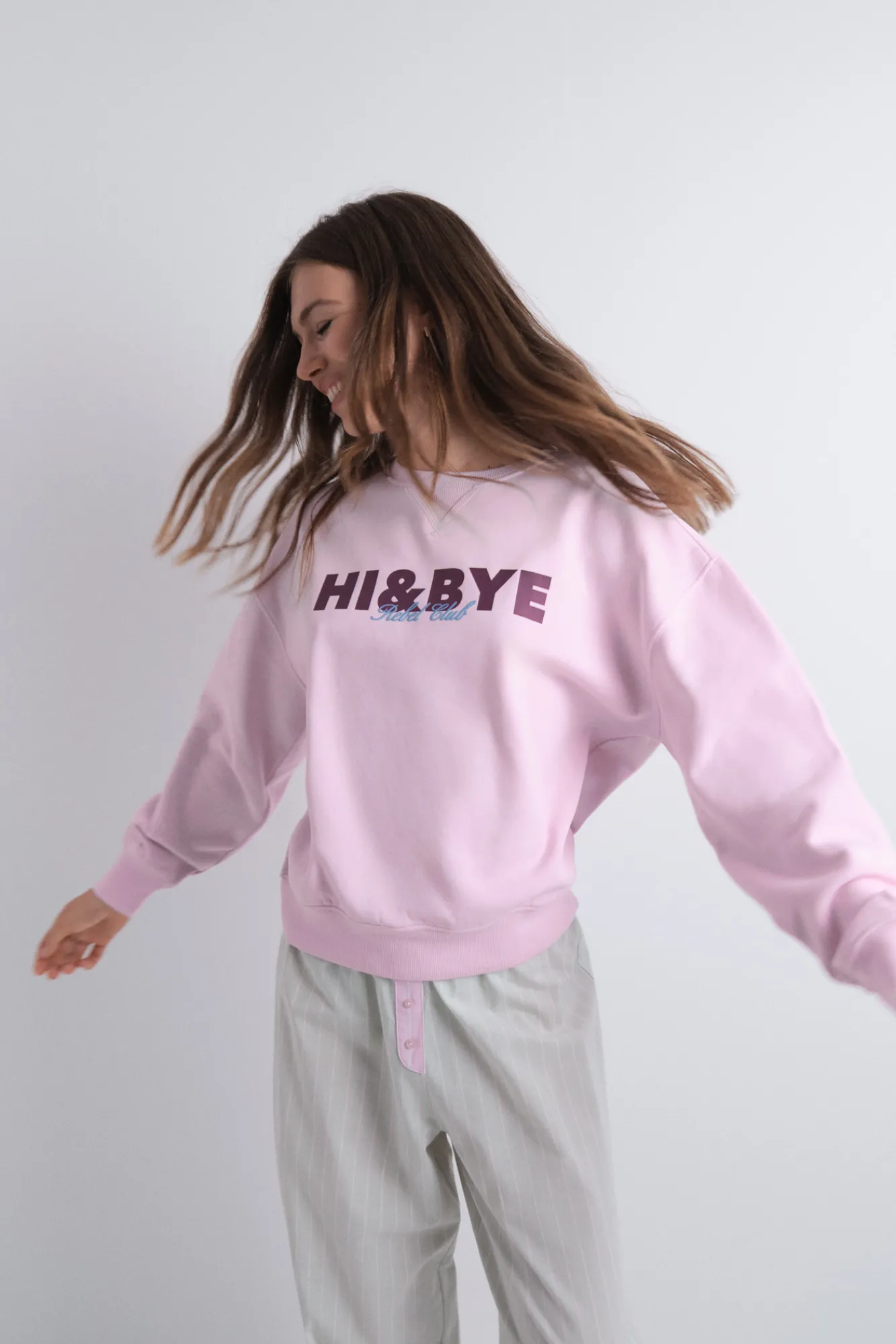 HI&BYE Sudadera felpa lisa