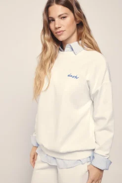 Dash and Stars Sudadera felpa piqué marfil
