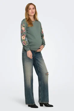 Only Maternity Sudadera maternity detalles florales