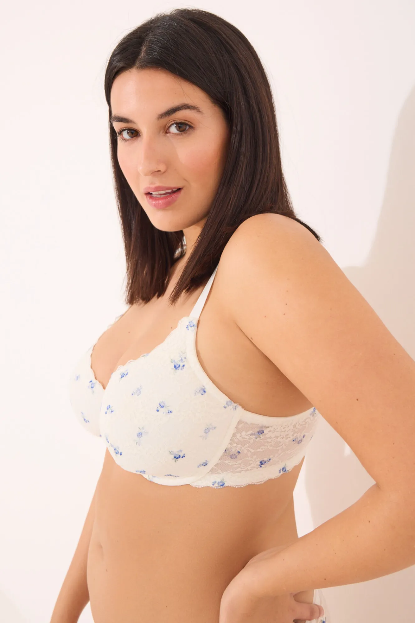 Women'secret Sujetador clásico BEAUTIFUL encaje blanco estampado