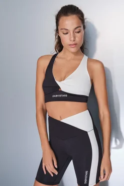 Dash and Stars Sujetador deportivo 4D Stretch blanco y