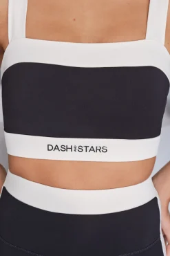 Dash and Stars Sujetador deportivo 4D Stretch bandeau blanco y